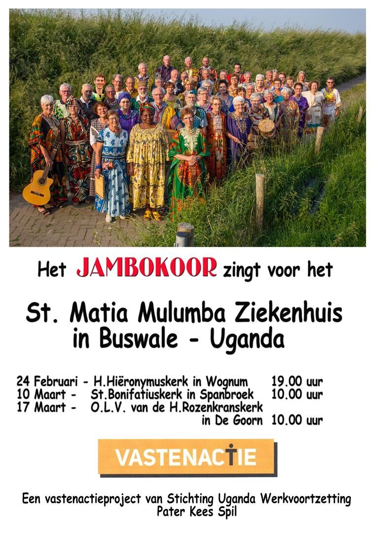 Poster met optredens Jambokoor