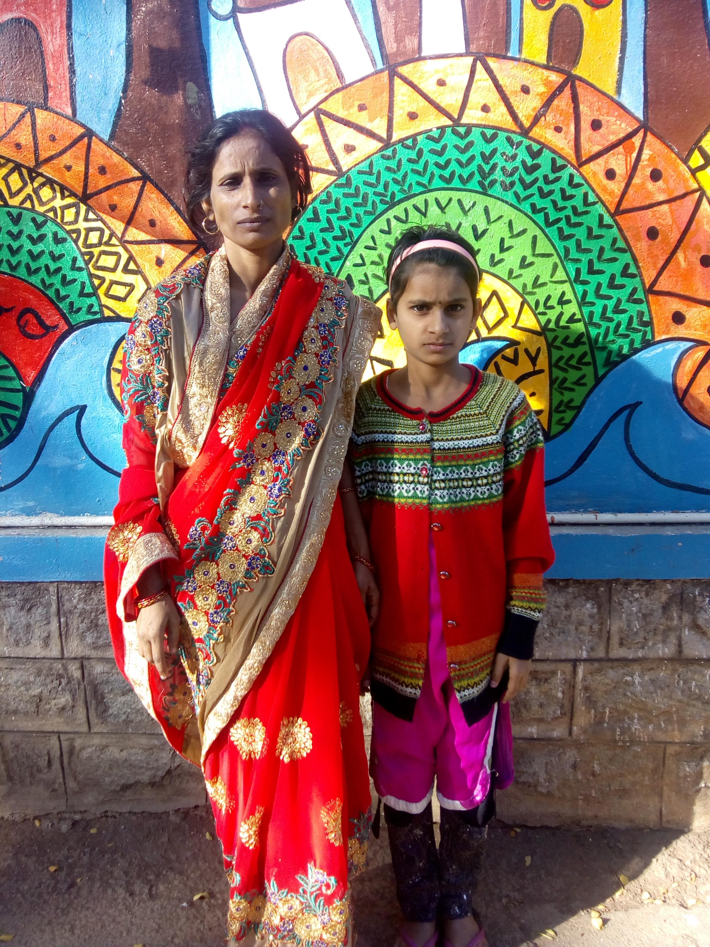 Munni en haar moeder - Bangalore India