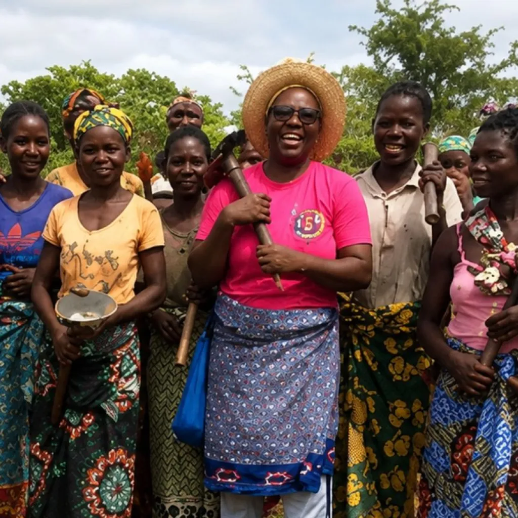 Deelnemers aan project in Mozambique