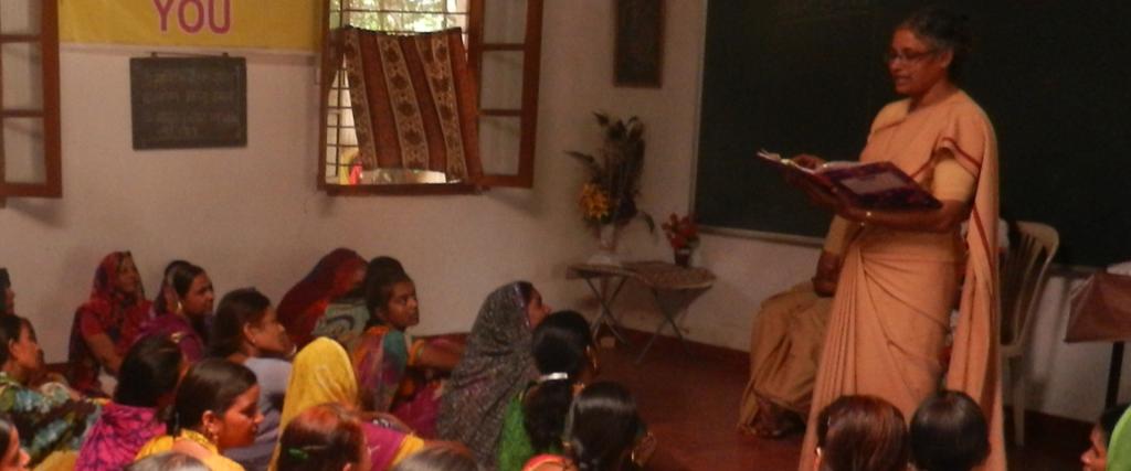 Foto van een klaslokaal in India