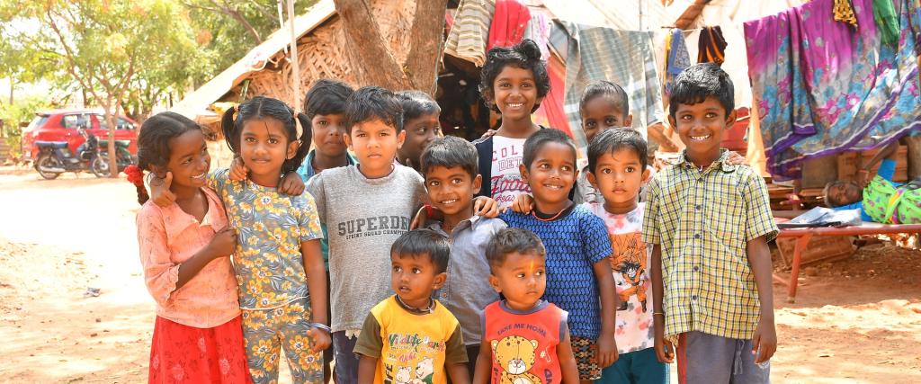 Kinderen van nomaden in India