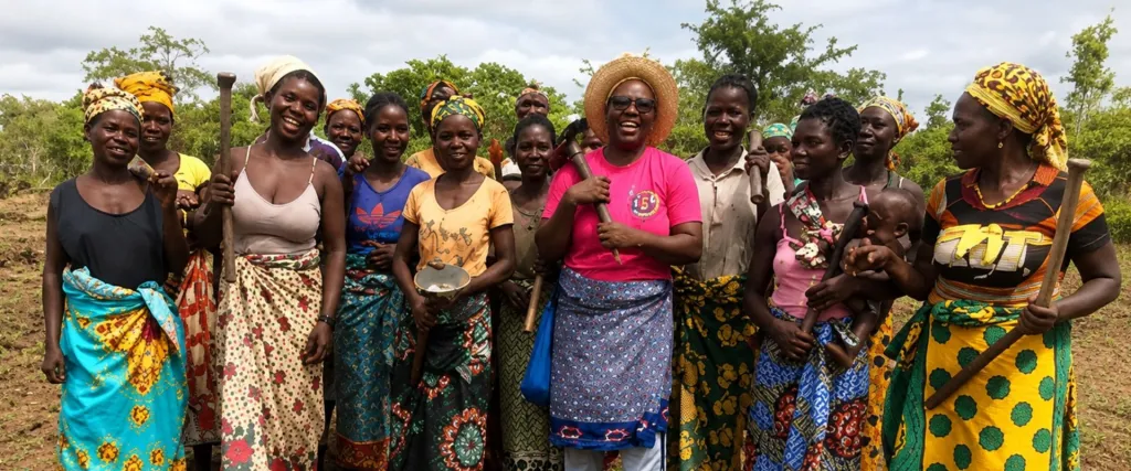 Deelnemers aan project in Mozambique